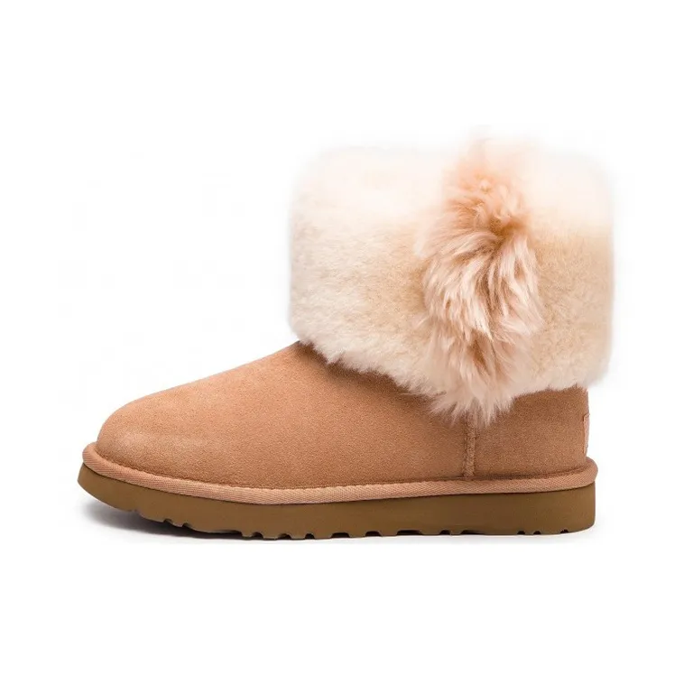 UGG Термостойкие Короткие Снежные Ботинки Женские Каштановые