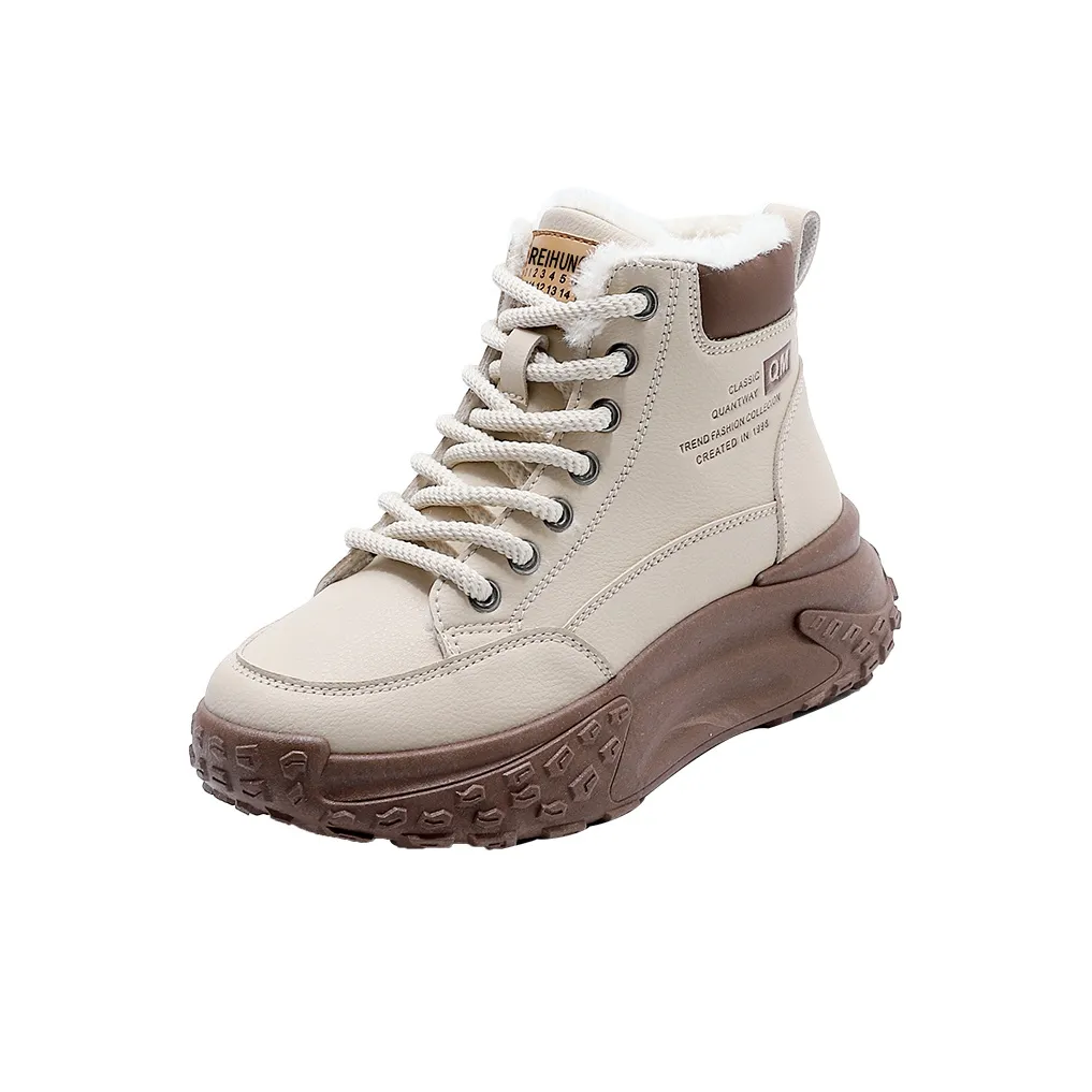 REIHUNG Термический Водонепроницаемый Устойчивый к Износу Увеличивающие Высоту Ботинки Устойчивые к Снегу Женские