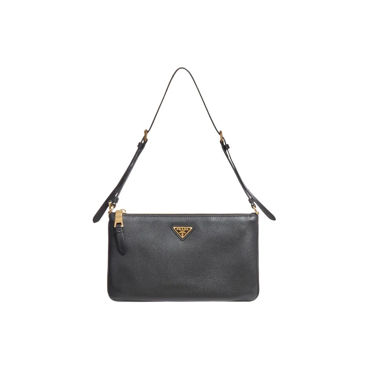 PRADA Calfskin Shoulder Bag Women's Black