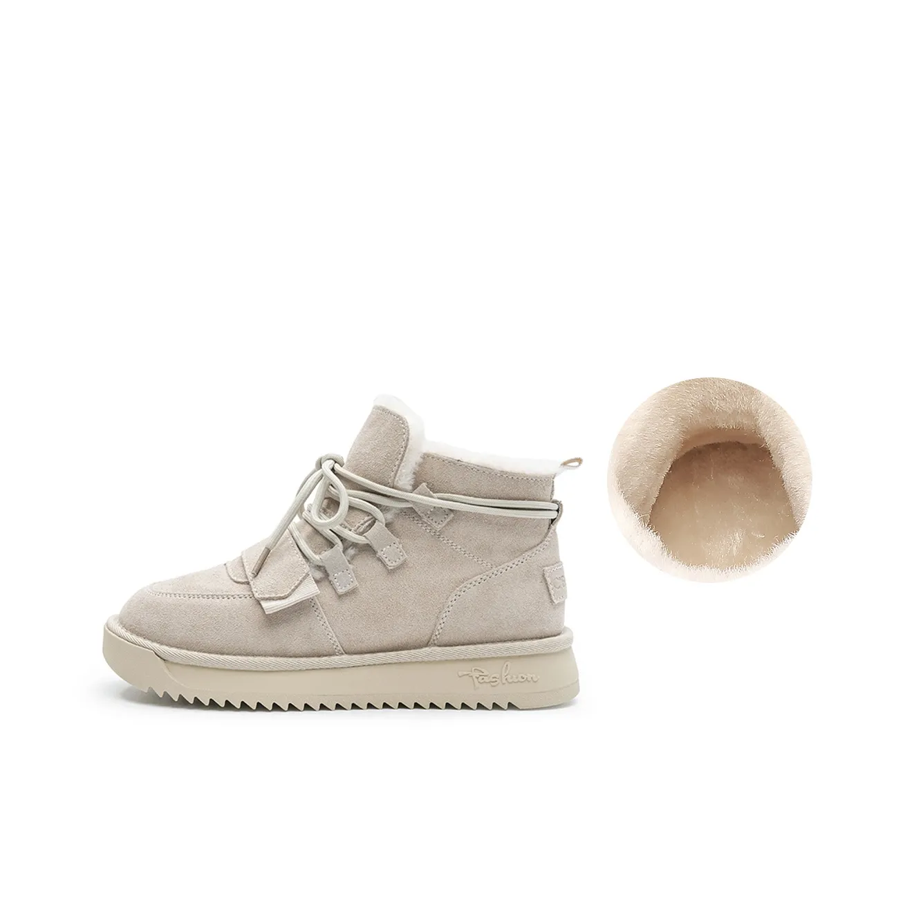 C°BANNER Short Snow Boots Women's Beige Gray