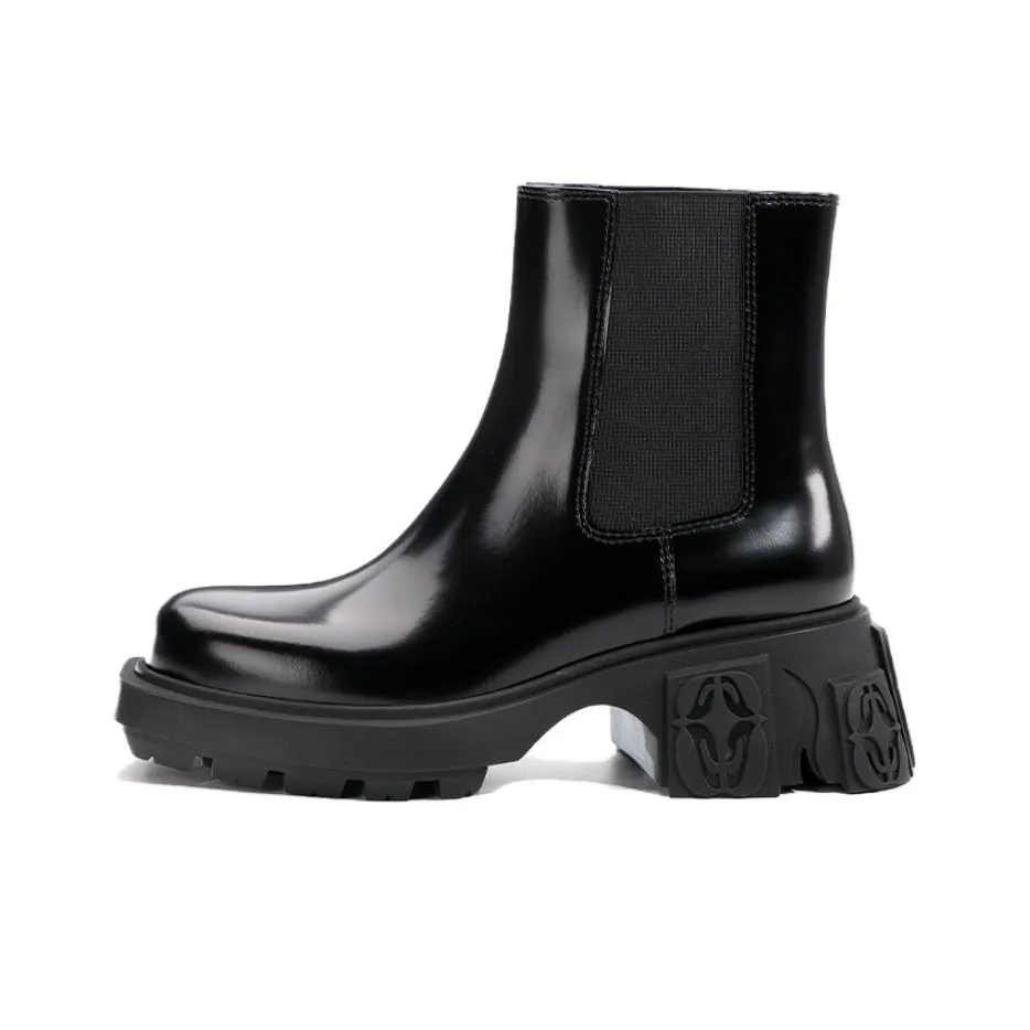 DIBO MANNER Astral Series Vintage Solid Color Shiny Martin Boots Ankle Boots