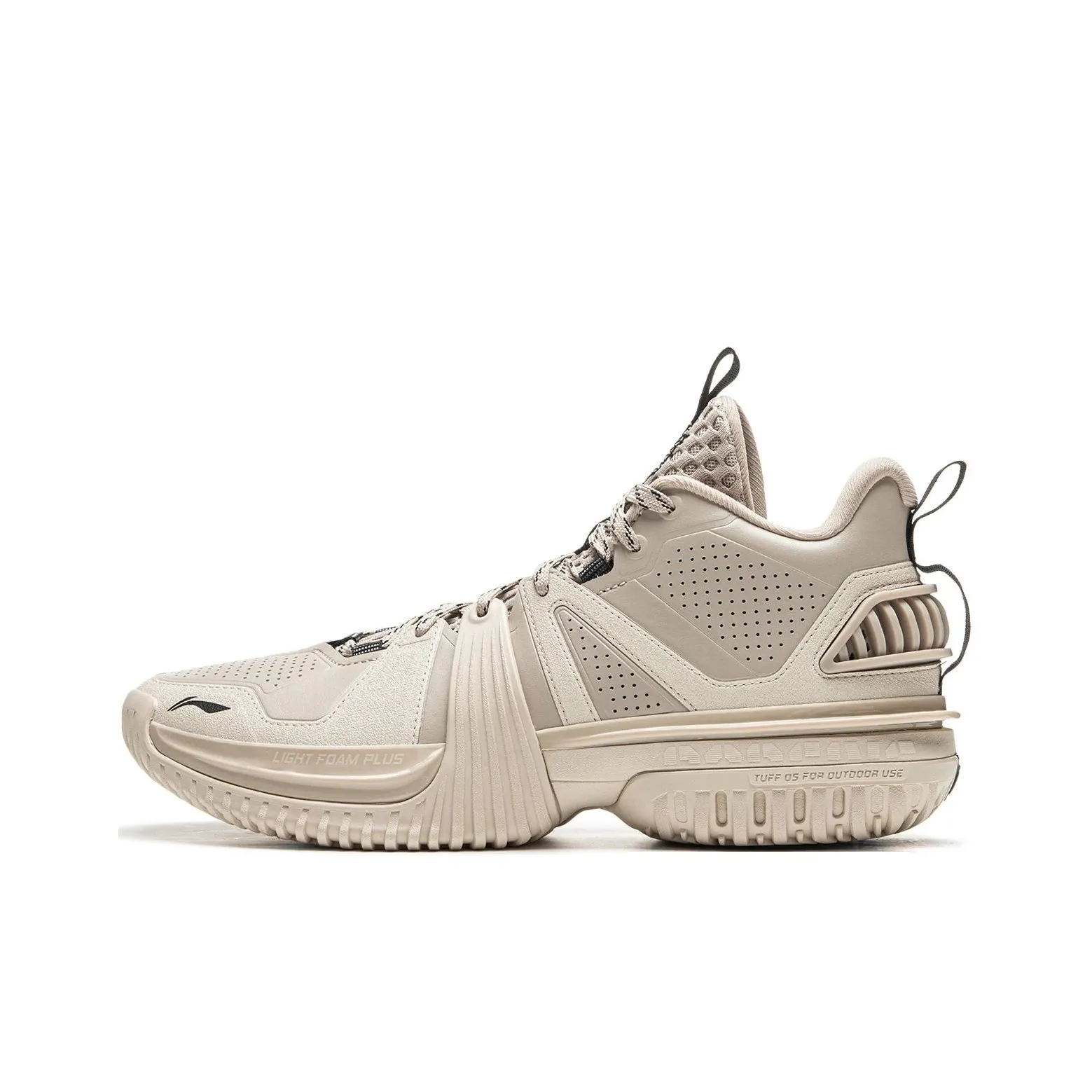 LiNing Storm 2024 WNTR Амортизаторы Устойчивые к износу Отскок Сцепление Высокие Баскетбольные кроссовки Мужские Бежевые