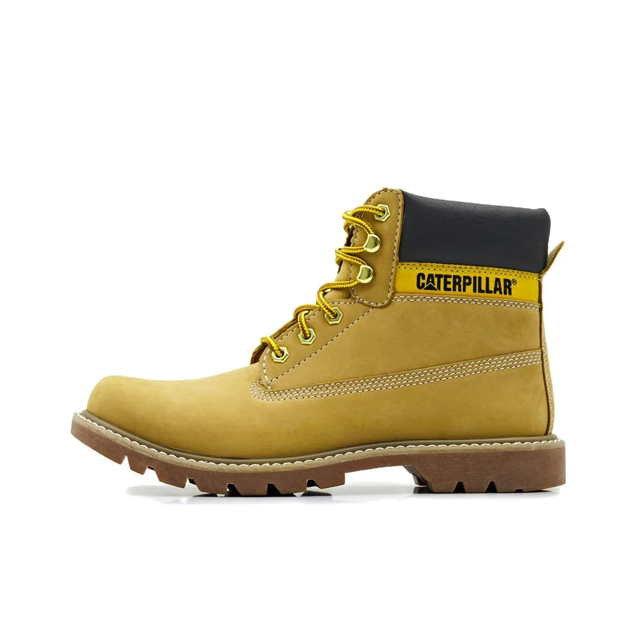 CAT Wear Resistant Slip Resistant Ankle Length Outdoor Boots Unisex Yellow