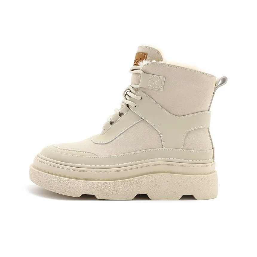UBZ Термические Короткие Снежные Ботинки Женские Цвет Слоновая Кость