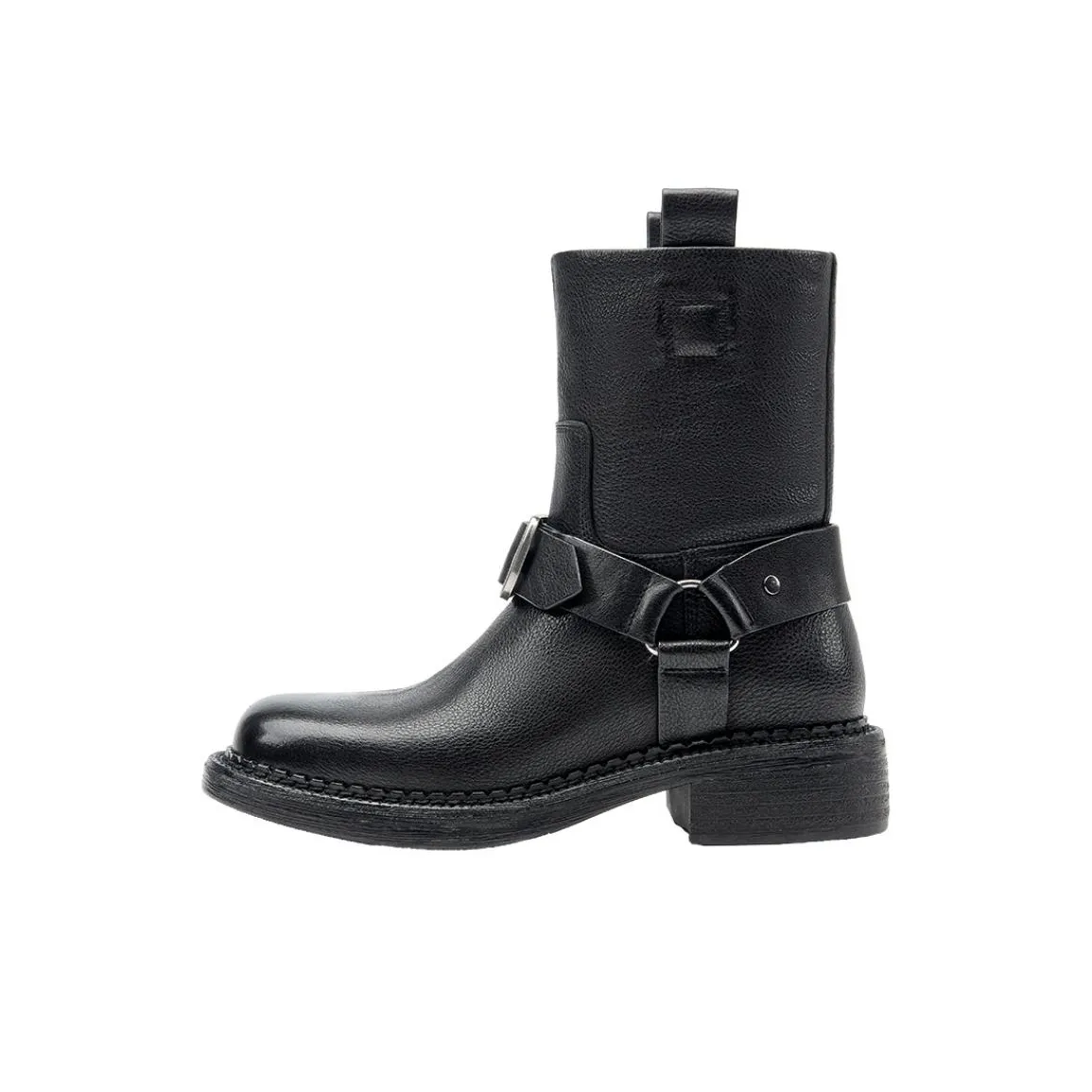 SHOESZOOO Washable Mid-Calf Boots Chunky Heel Ankle Boots 4CM Women's Black/Brown