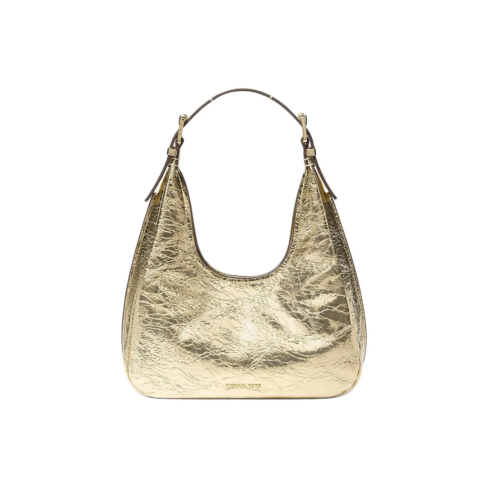 MICHAEL KORS Nolita Кракелюр Кожа Сумка Маленькая Женская Светло-Золотая
