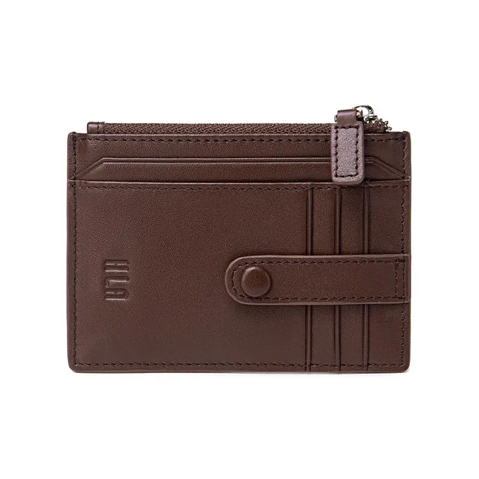 HLA Cow Leather Card Holder Wallet Regular Men's Black/Brown