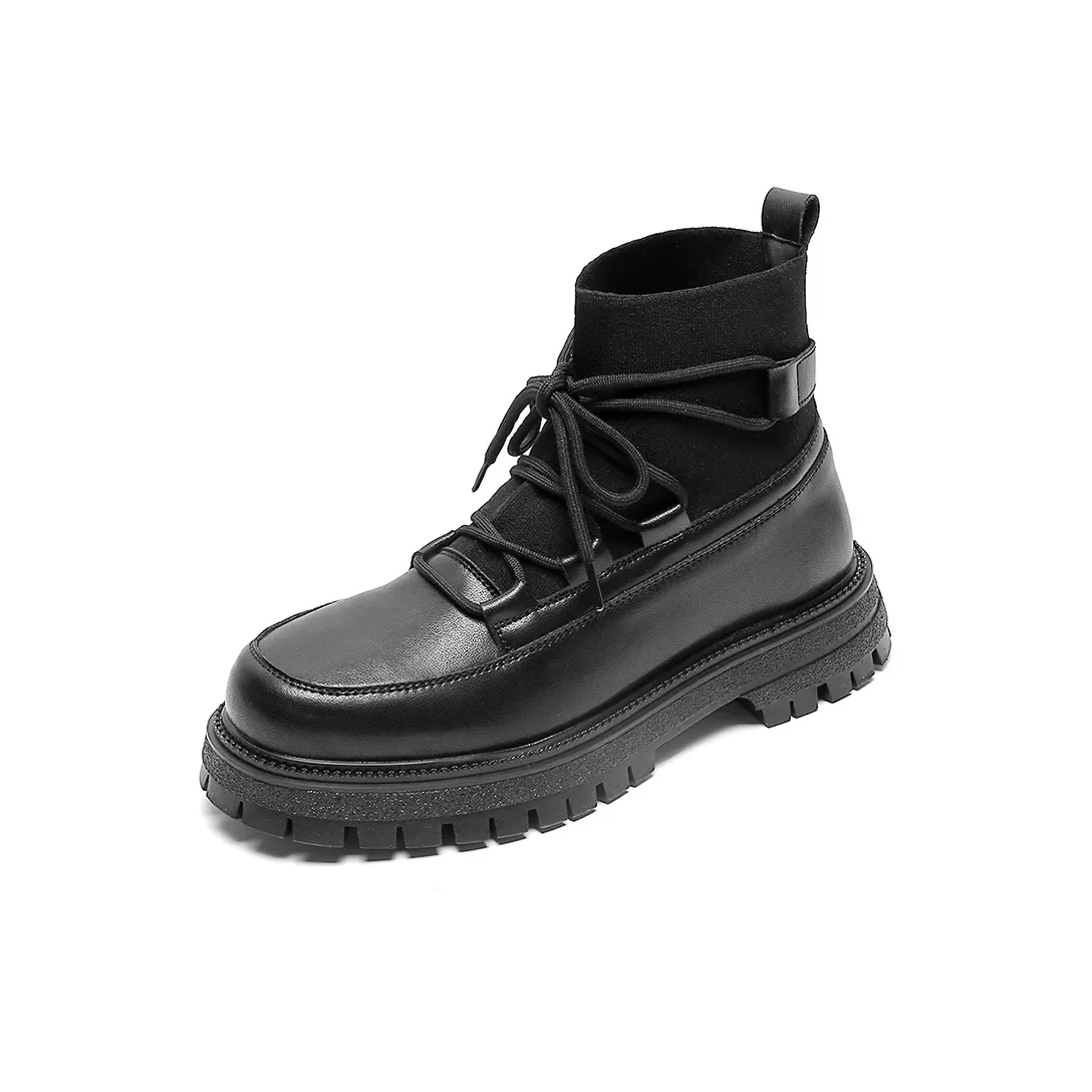 WEISHIBANGWEI Короткий Мартин Ботинок Низкий каблук Мужской Черный