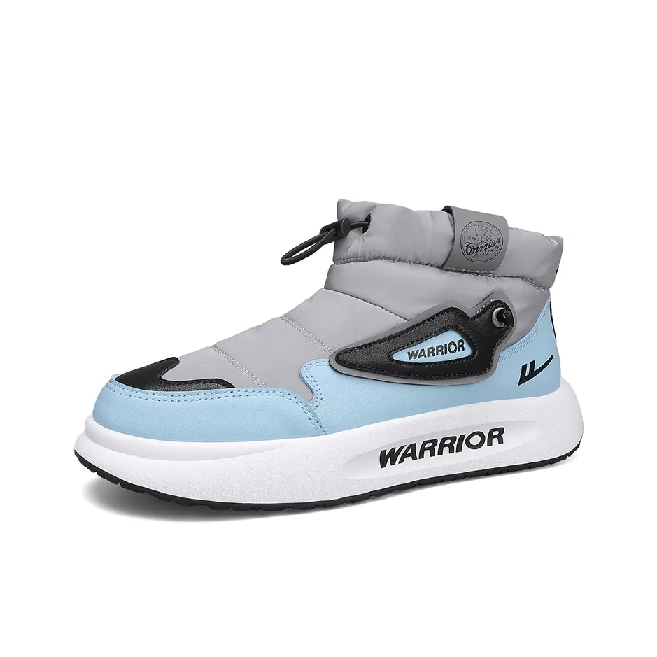 Warrior Warm And Wear-Resistant Knee-High Outdoor Boots Men's Gray Light Blue Black