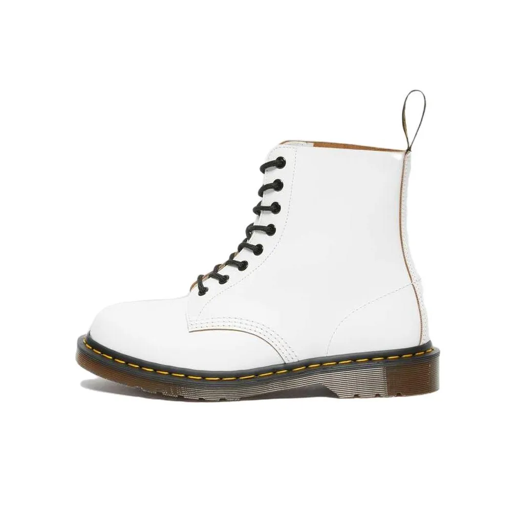 Dr. Martens 1460 Vintage Lace Up Boots White Quilon