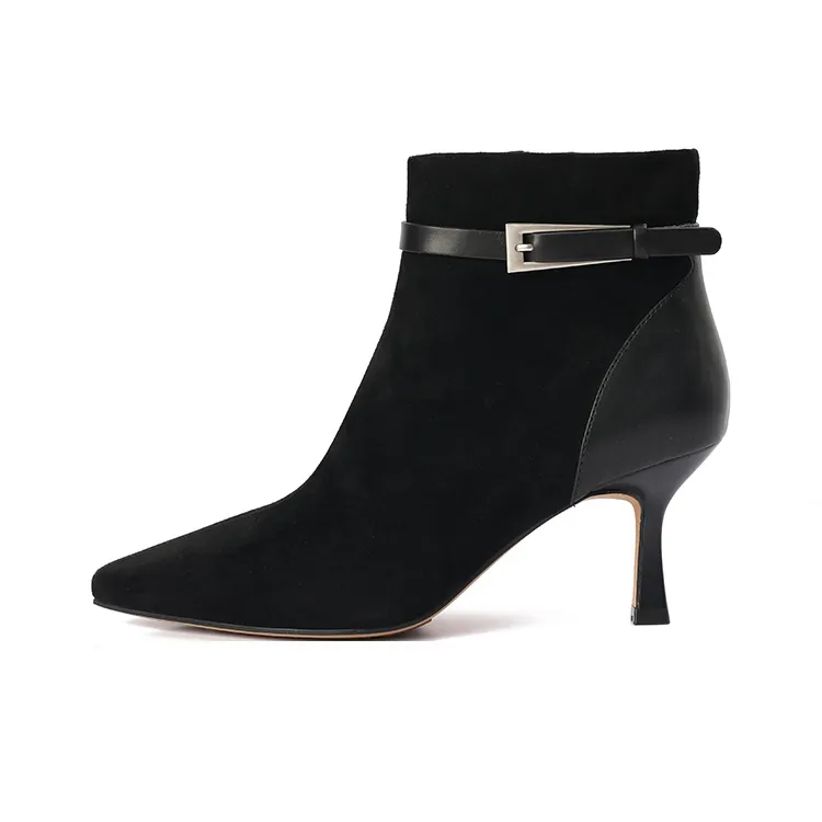 Montagut Elegant Ladylike High Heel Short 5-8CM Women's Black Coffee