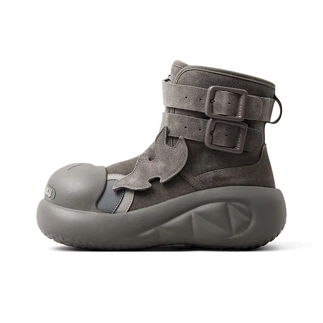 CHIKOKU Smiling Shark Ankle Boots Women's Small Carbon Gray