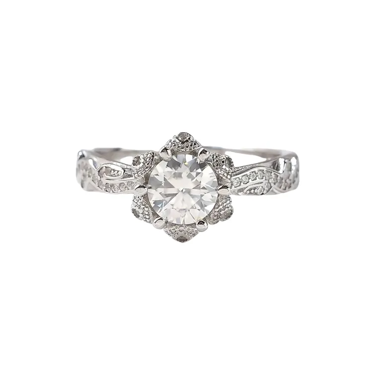 Stone On The Line S925 Silver Moissanite Rings Women's