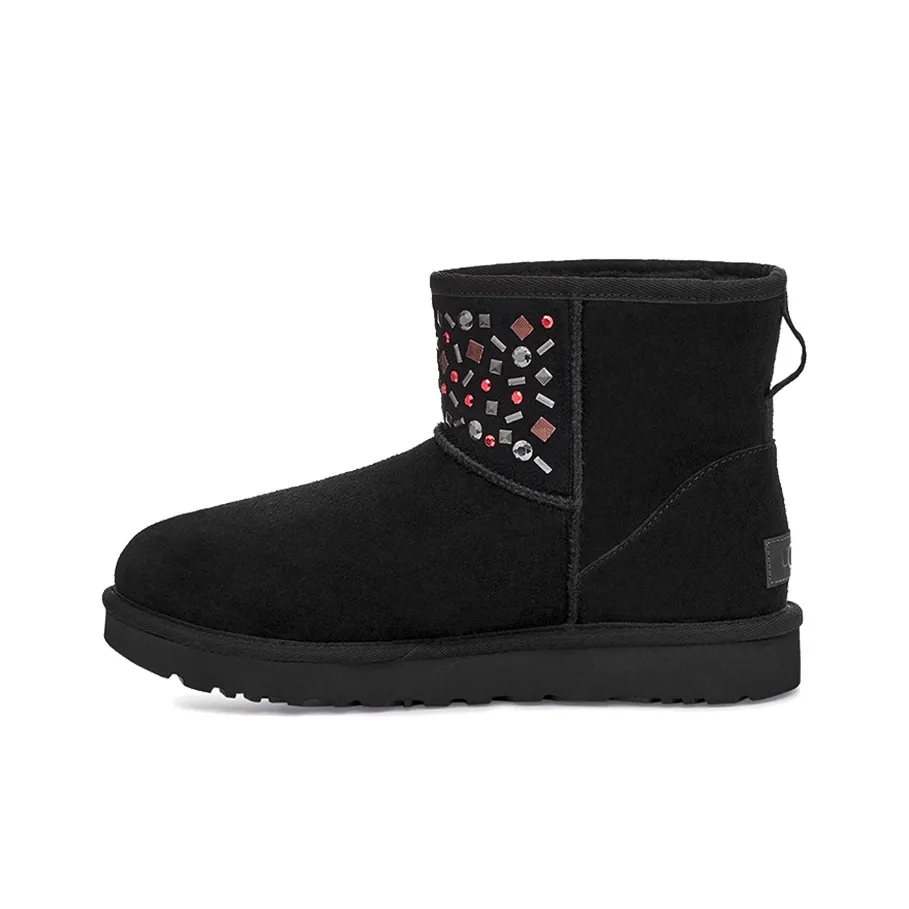 UGG Classic Mini Stud Ii Rivets Snow Boots Black Women's