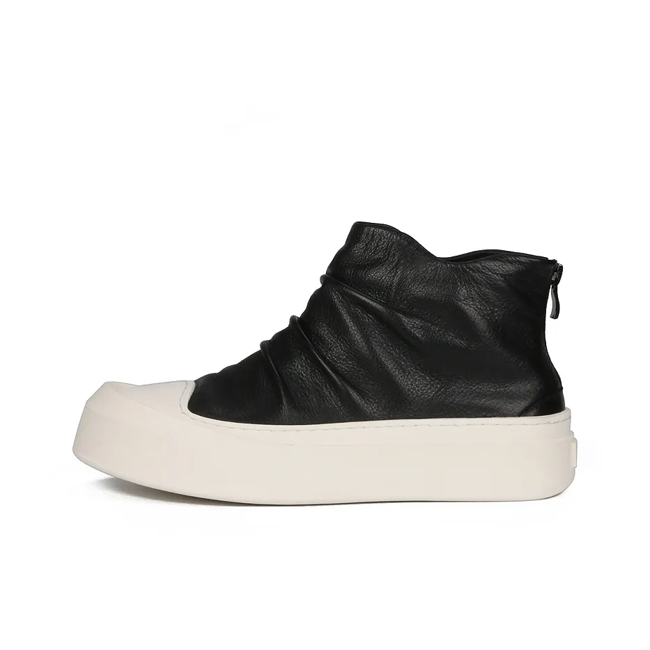 Thai Points Ankle Boots Medium Heel Men's Black