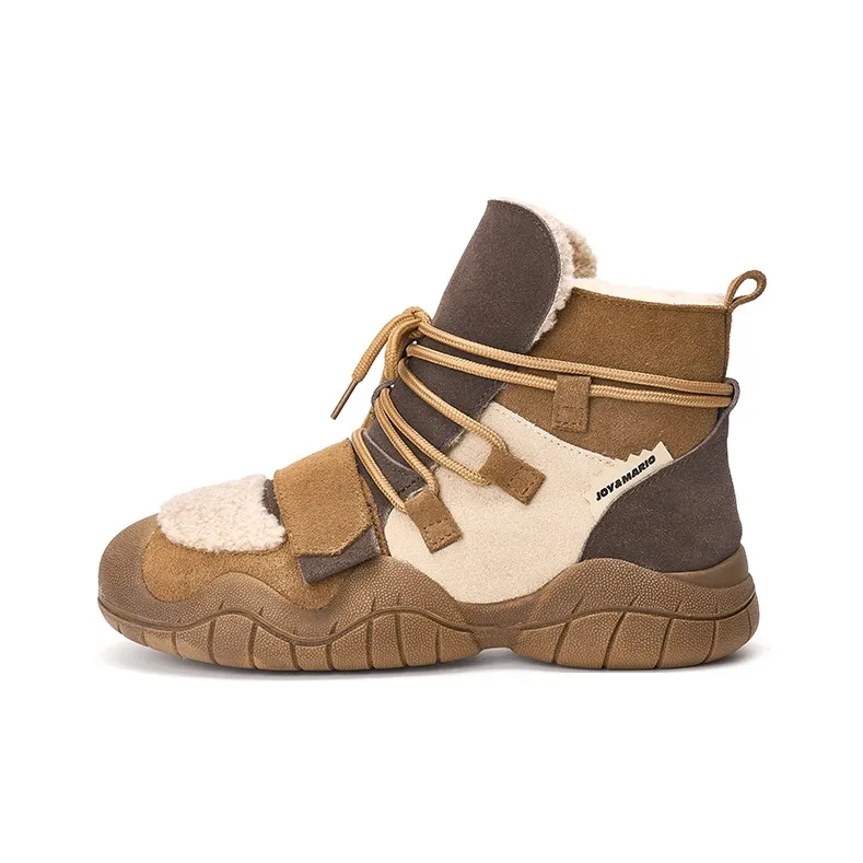 Joy Mario Термический Увеличивающий Высоту Противоскользящий Короткий MID Ботинки для Снега Женские