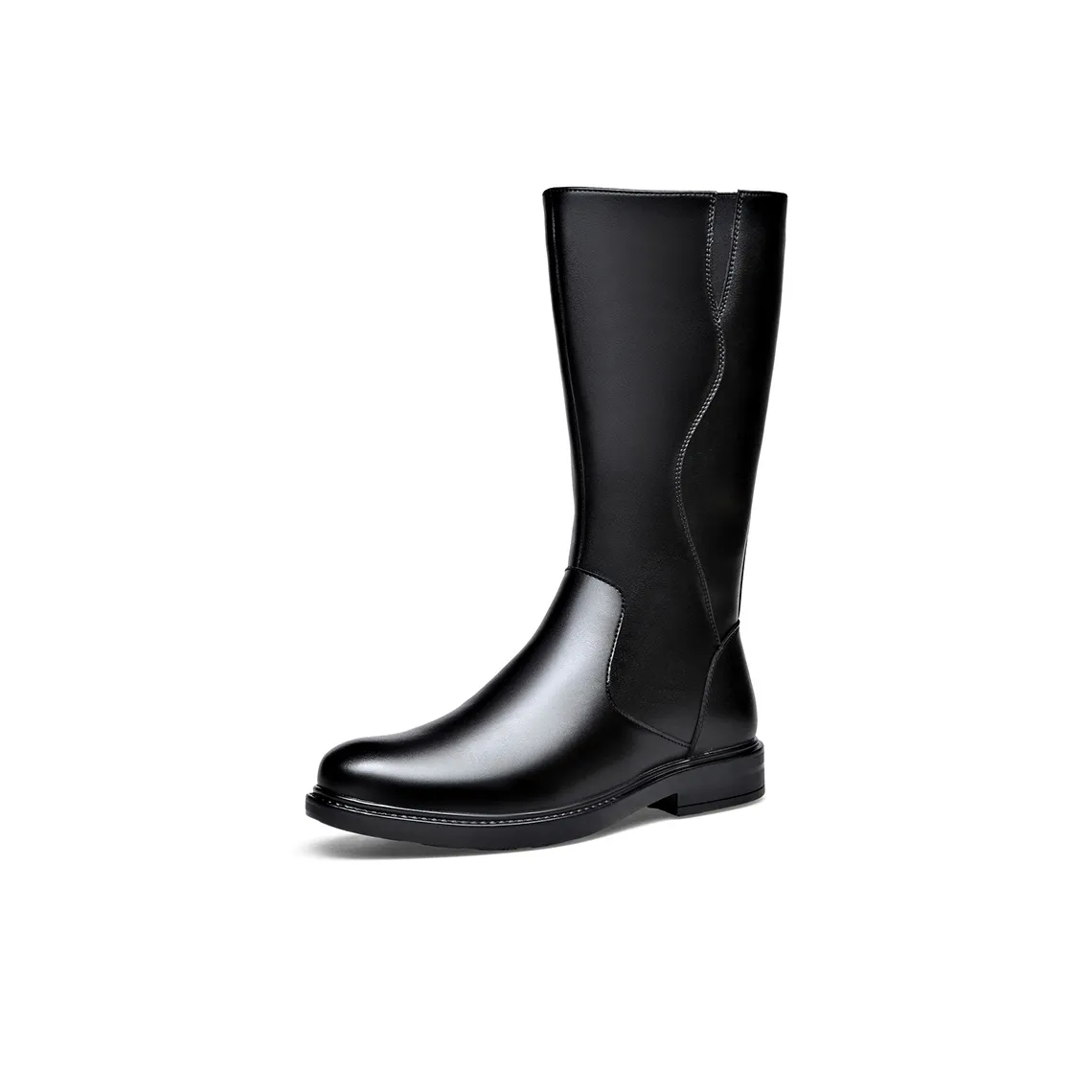 Beidouniao Knee high Boots 3cm Men's Black