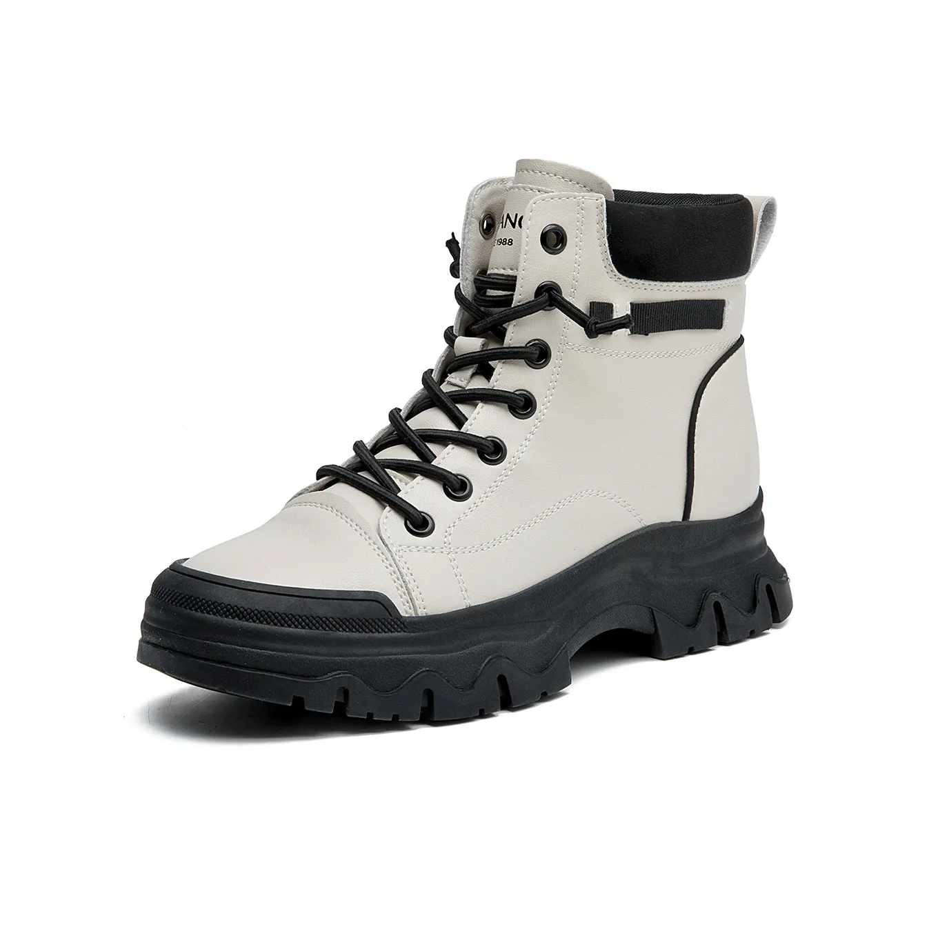 AOKANG Короткий ботинок Martin 5,2 см женский бежевый черный