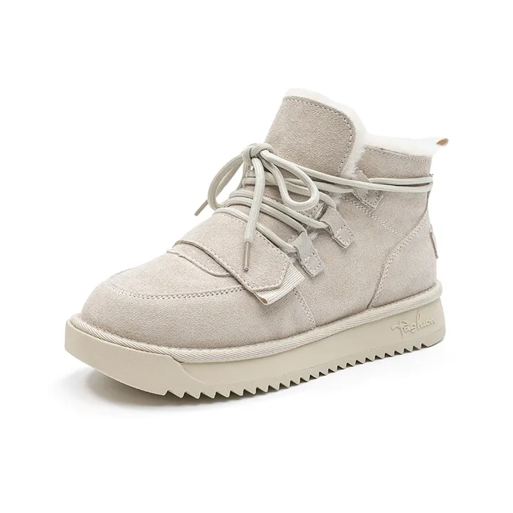 C°BANNER Short Snow Boots Women's Beige Gray