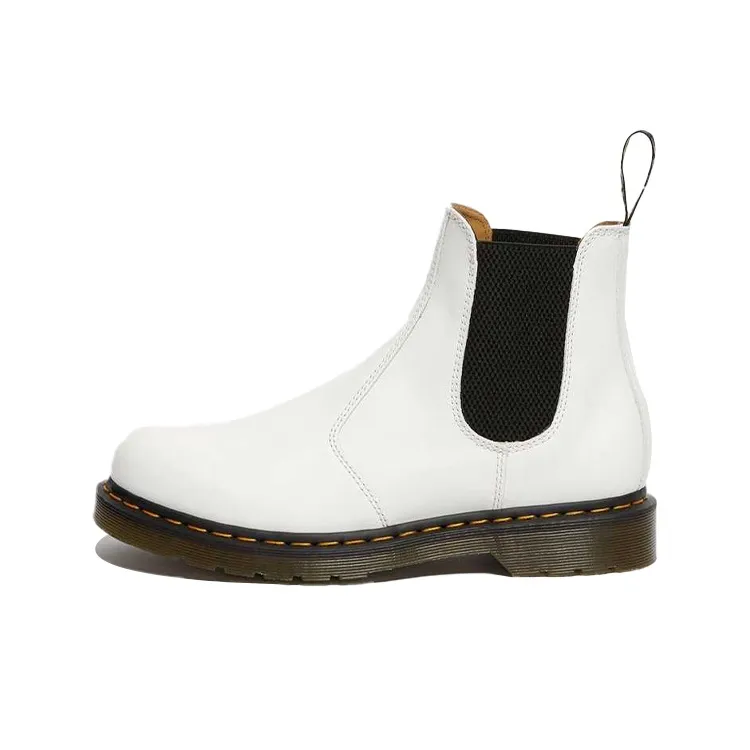 Dr.Martens 2976 Yellow Stitch Smooth Leather Chelsea Boots 'White'