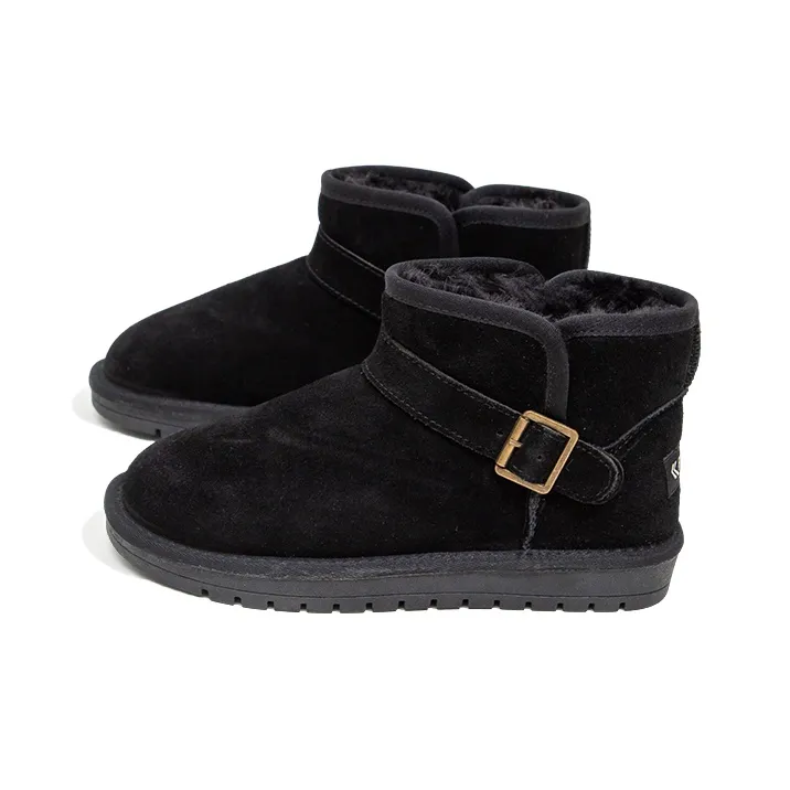 Feiyue Warm Wear-Resistant Slip-Resistant Short Mid-Calf Snow Boots Women's Black