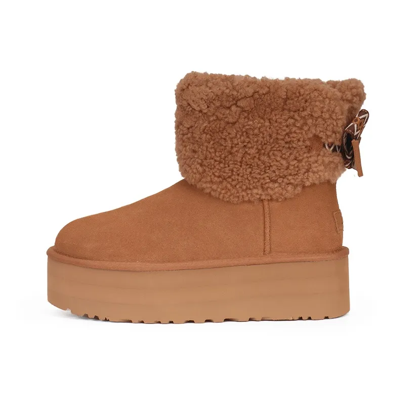 UGG Короткие Снежные Ботинки Женские Коричневые
