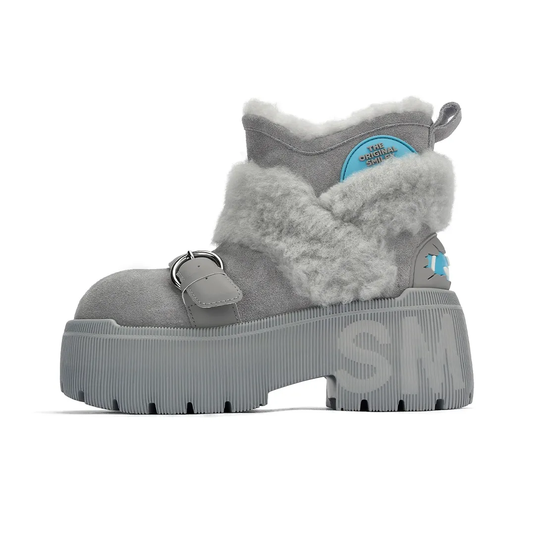 Smiley Eggshell Collection Короткий Смайлик Сноубутсы Женские Серый