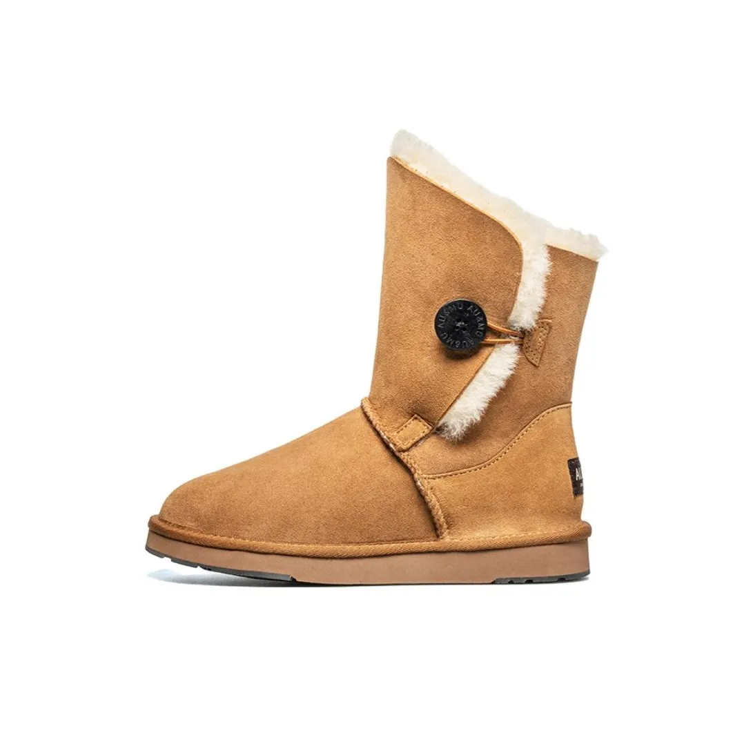 AU MU Термостойкие противоскользящие Crew Сноубутсы Женские Каштановый