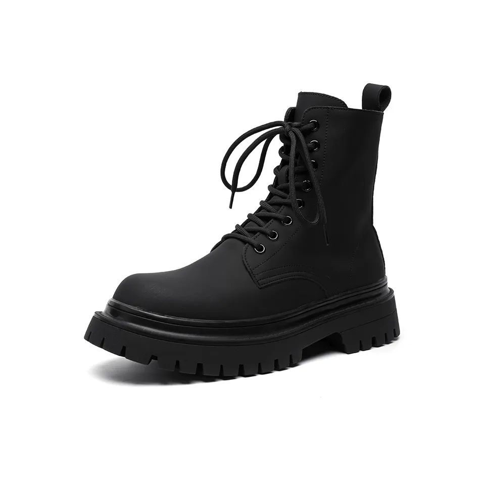 V ZERO FIVE Байкер Ботинки Короткий MID Голень Martin Boot 5cm Мужской Черный