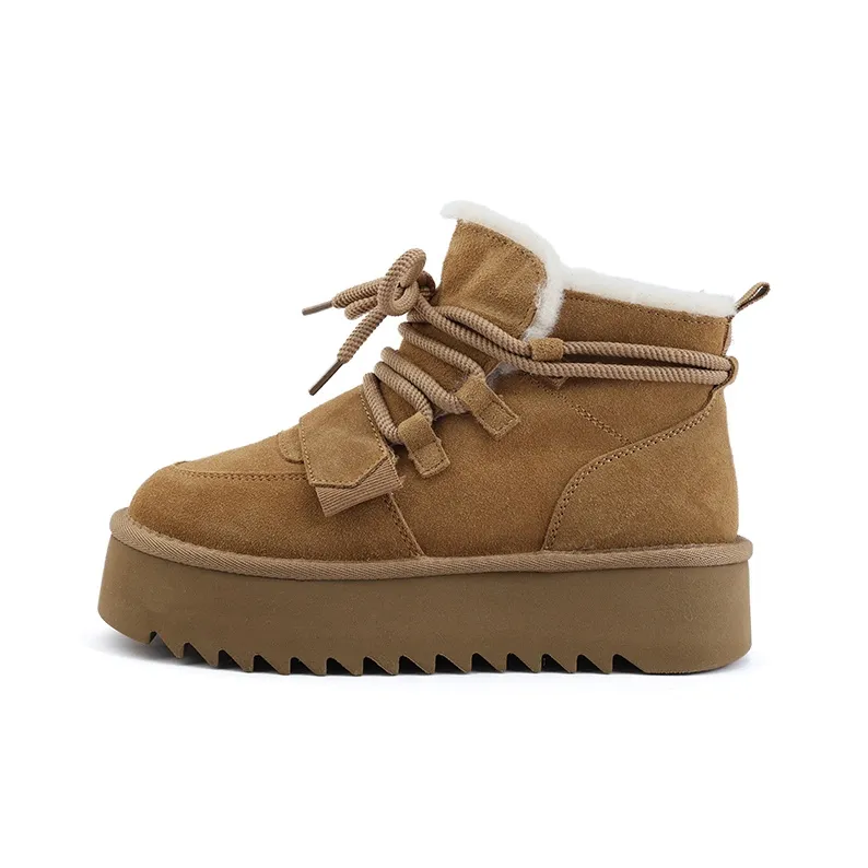 CENTRAL KITTY Термостойкие Короткие Снежные Ботинки Женские CAMEL