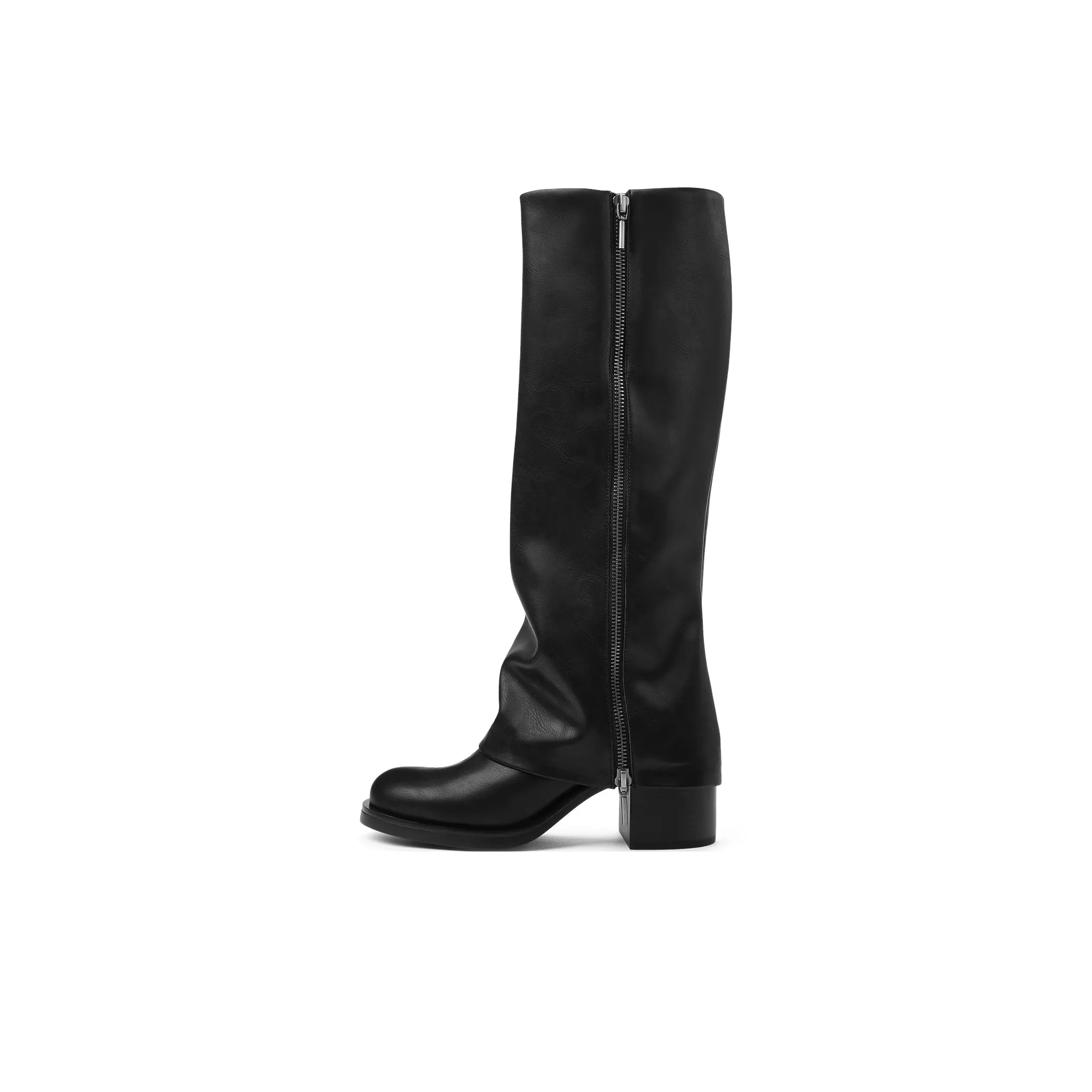 CHARLES KEITH Маленький Charles Keith Gothic Style Колено Высокие сапоги 7,1cm Женские Черный Темно-коричневый Темно-коричневый