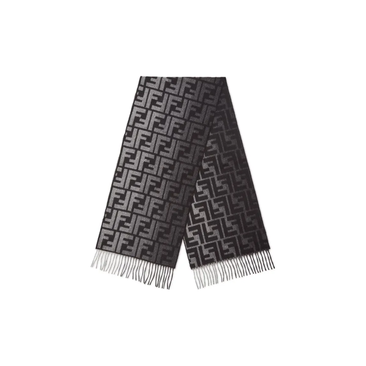 FENDI Wool Cache Fiber Knit Scarves Men's Black