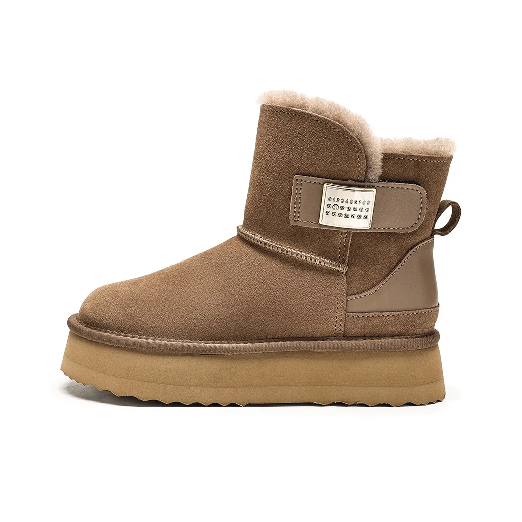 EBLAN Thermal Ankle Length Snow Boots Women's Olive