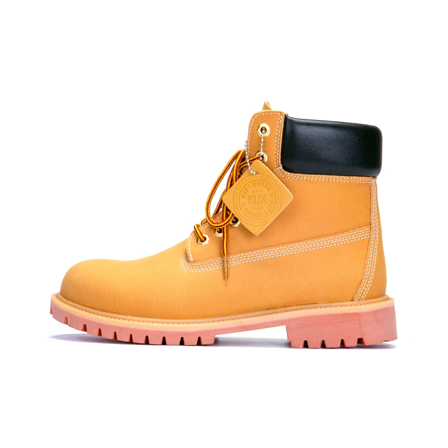 KUX Классический Желтый Ботинки Короткий Мартин Boot Унисекс Утолщенный And Флис Линейка На открытом воздухе Рабочий стиль В Желто-коричневый