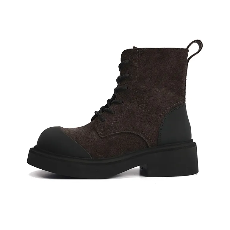 Montagut British Style Vintage Round Tip Workwear Ankle Boots 5cm Women's 2024
