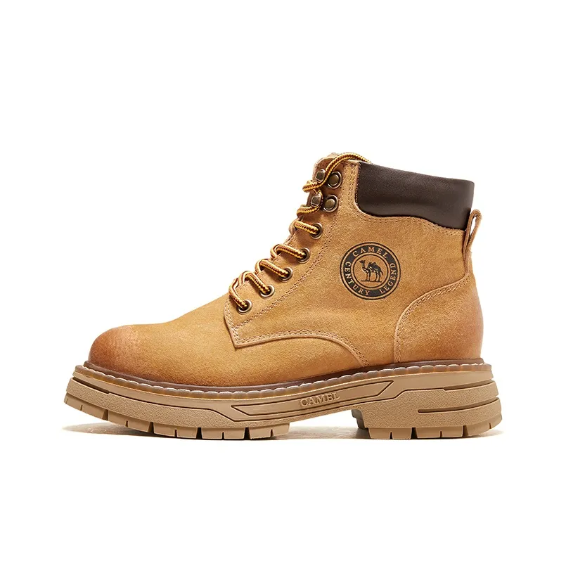 CAMEL Large Yellow Boots Abrasion Resistant Shock Absorbers Outdoor Boots 4cm Women's