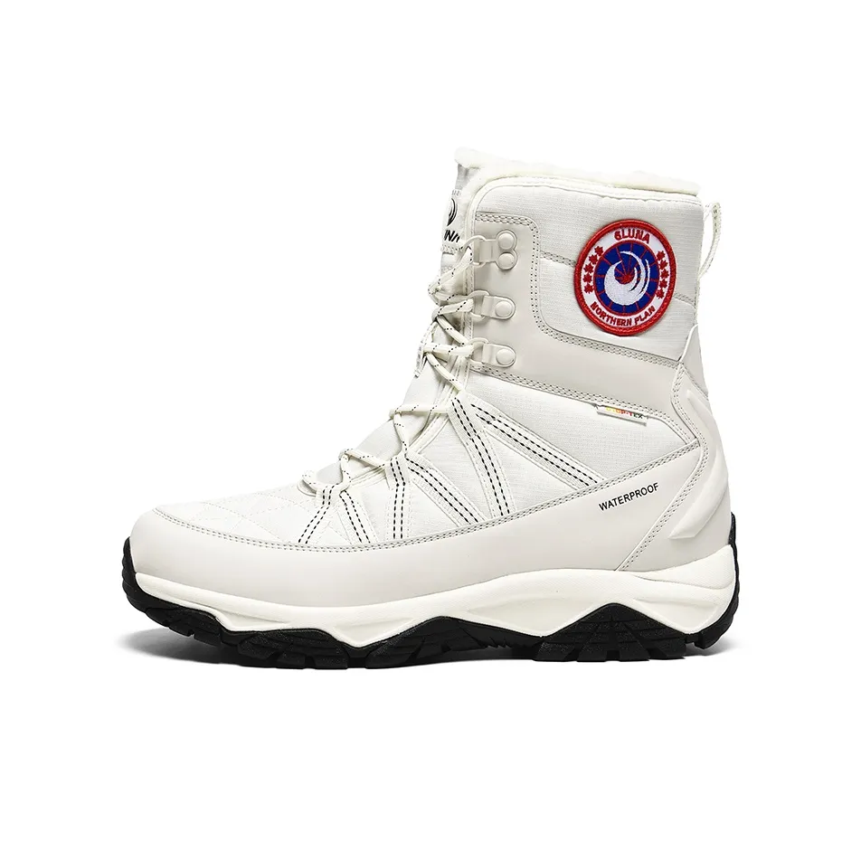 GLUNA Snowfall 5,0 Термическое покрытие увеличивающее высоту противоскользящие высокие ботинки для снега унисекс белый