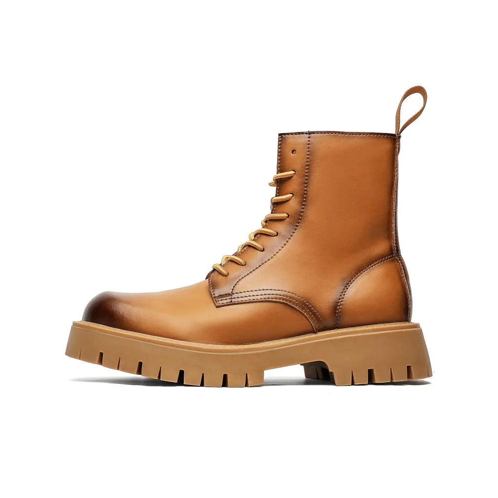 Chi Wolf Martin Boot Платформа Высота Увеличение Модный Мужской Рабочая Одежда Байкер Ботинки Мужские