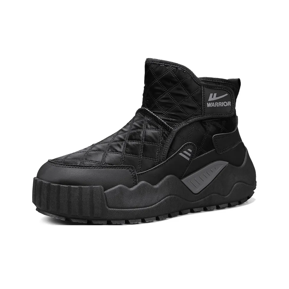 Warrior Теплоизоляционный Slip-Resistant Покрытие Короткие Снежные Ботинки Мужские Черные