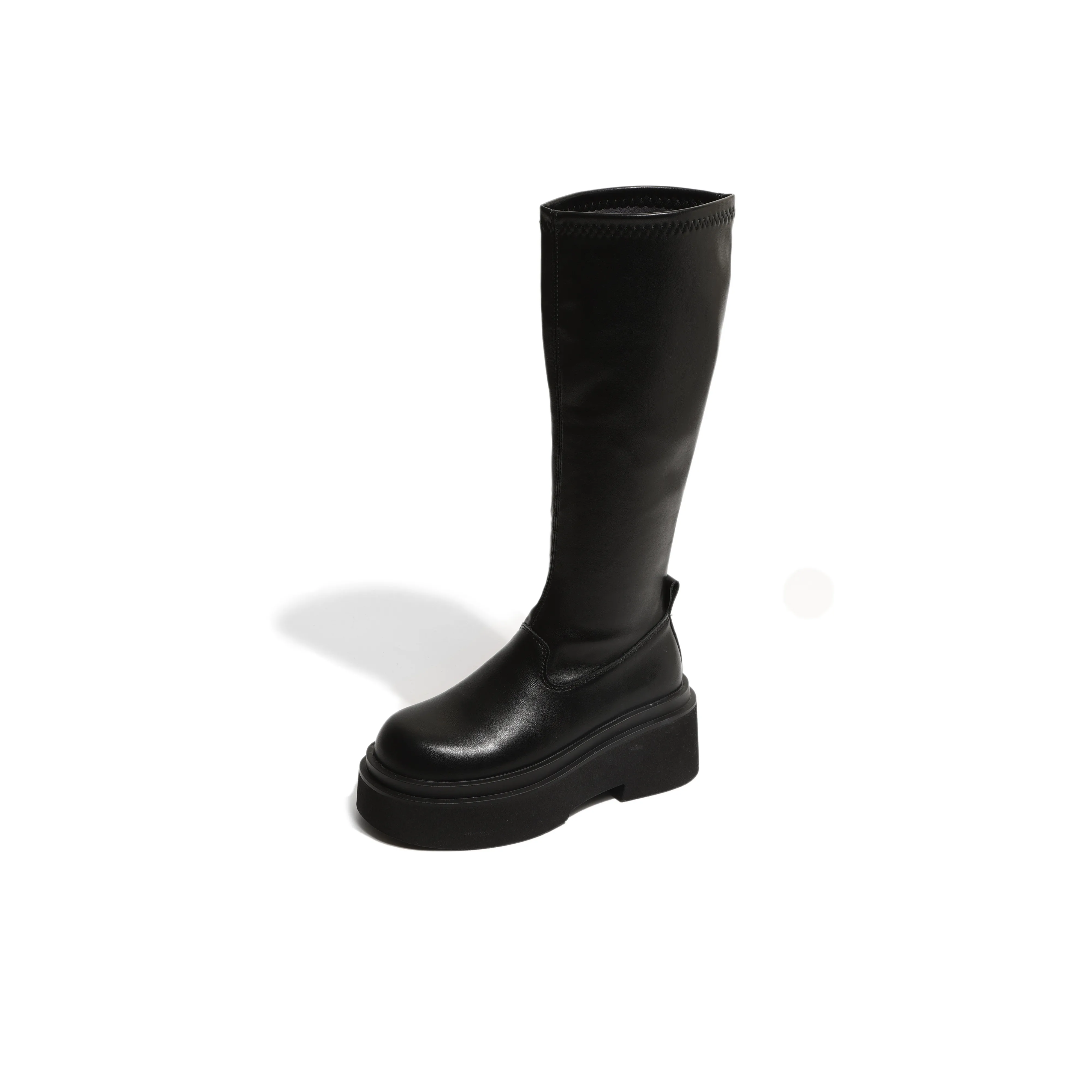 SHUXI Knee high Boots Women's Black/White