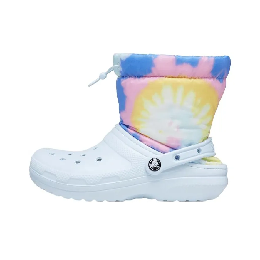 Crocs Classic Clog Теплый противоскользящий короткий сноубутс унисекс белый