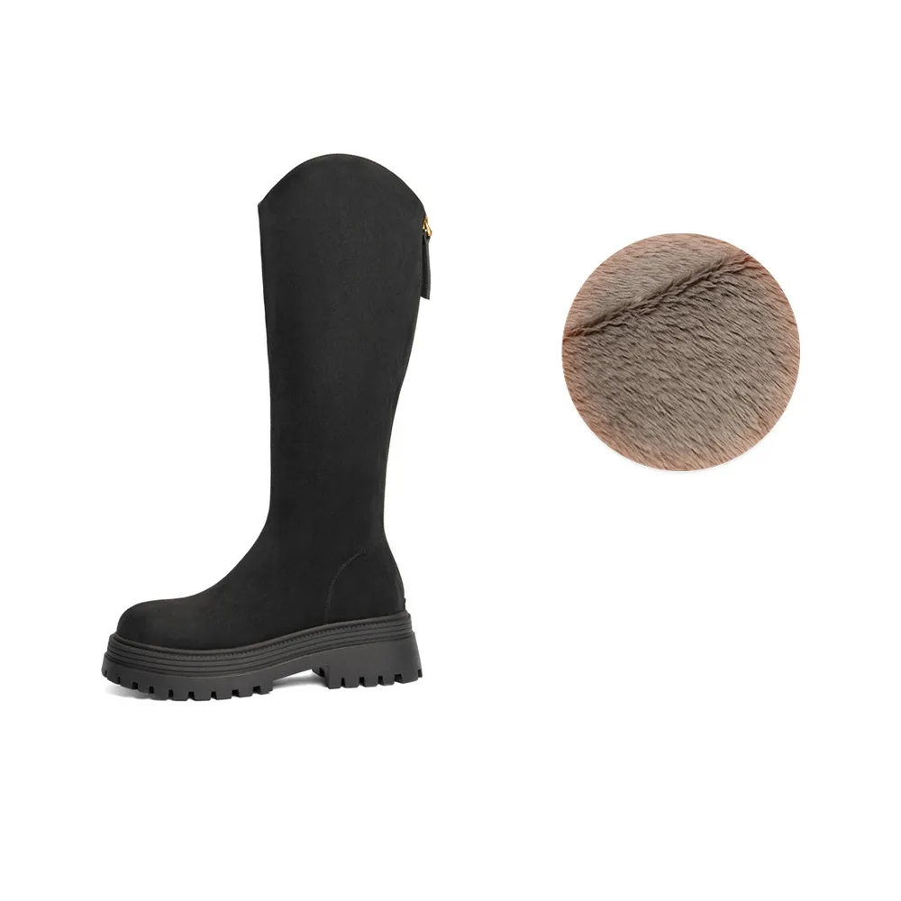 BELLE Knee high Boots 5.5CM Women's Black Ecru Brown Green
