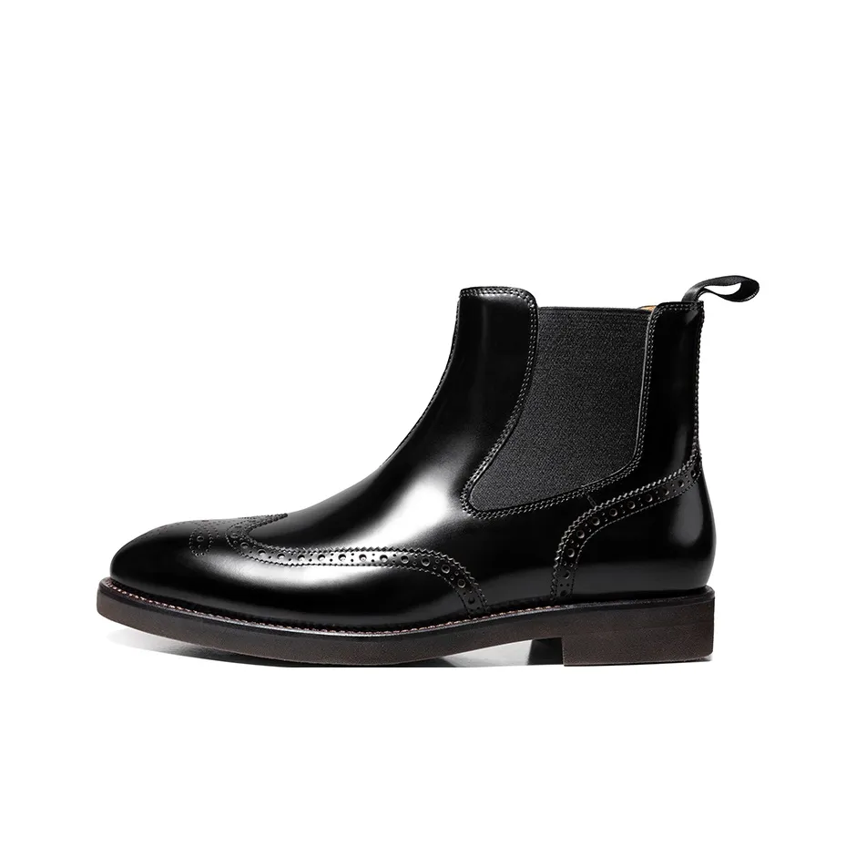 THOM WILLS Британский Бизнес BROGUE Ботильоны Короткий Челси Мужской Черный