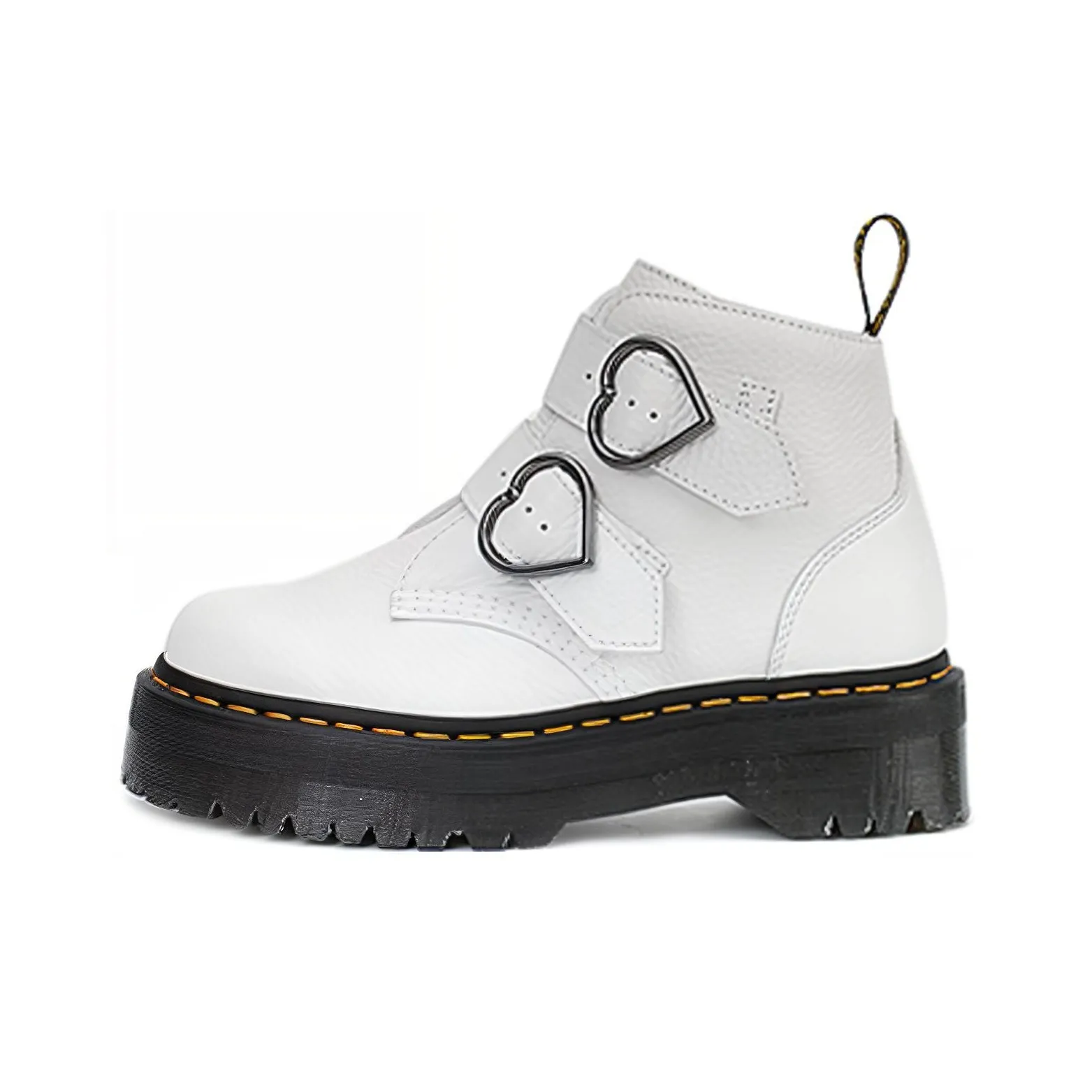 Dr. Martens Dr.Martens Devon Heart Leather Platform Boots 'White' Women's