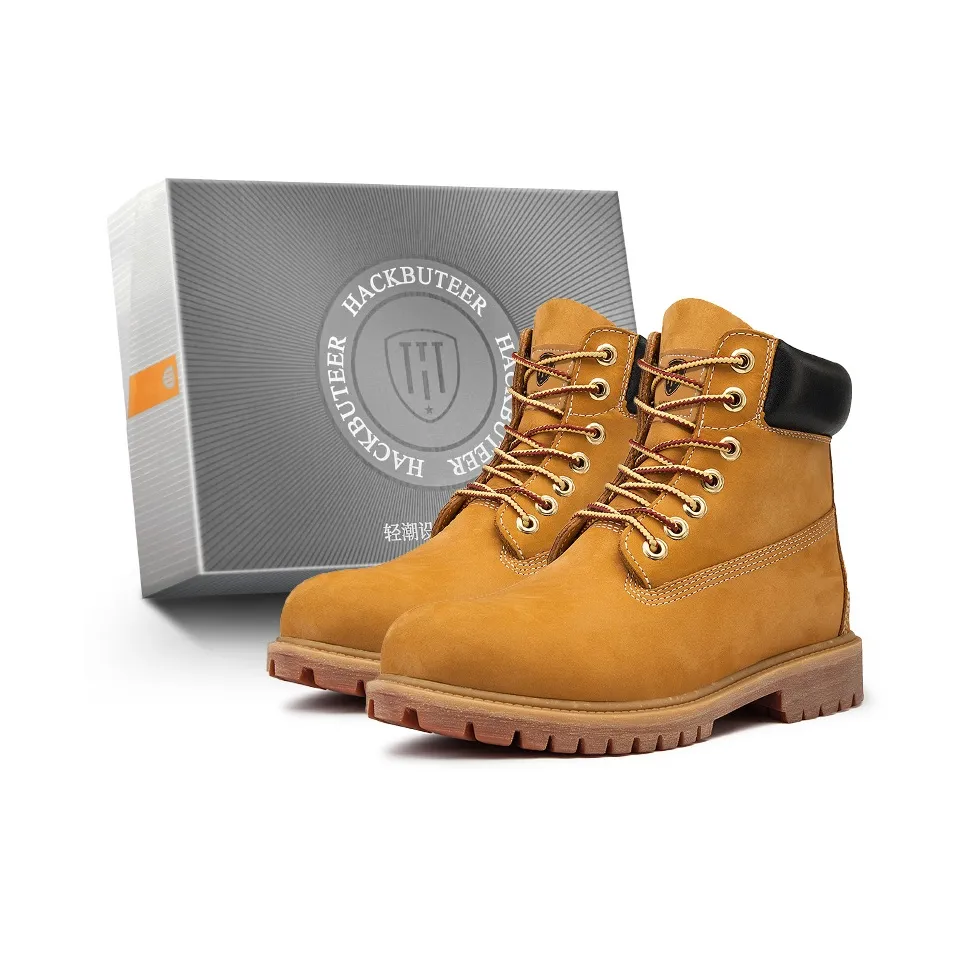 HACKBUTEER Короткий Мартин Boot Унисекс Желтая коробка Включено