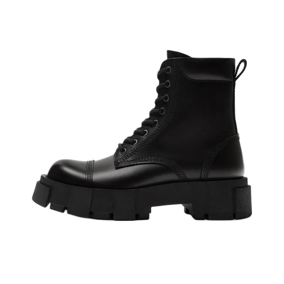 ZARA Короткий Мартин Ботин Мужской Черный