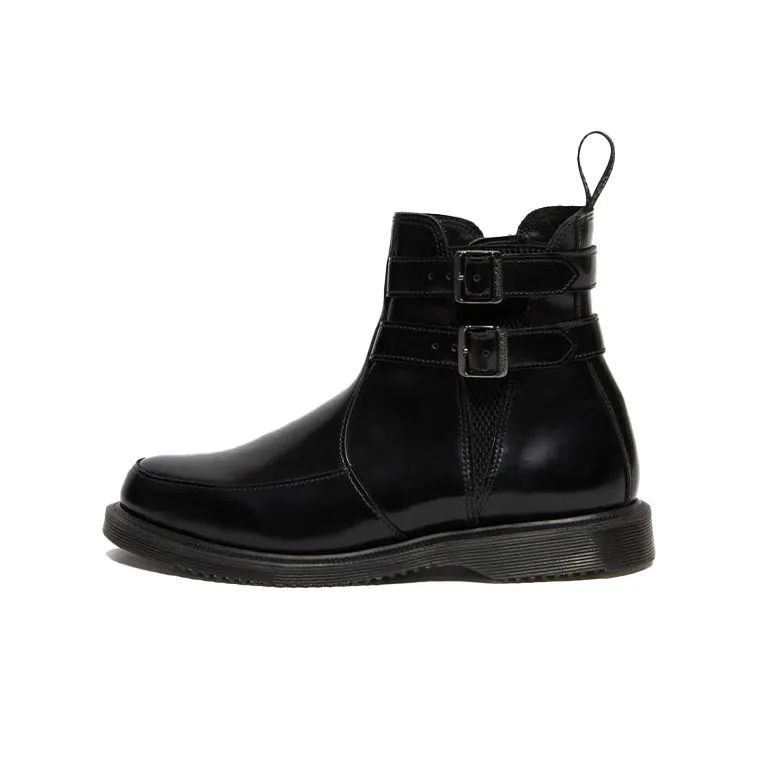 Dr. Martens Flora Polished Smooth Chelsea Boots Black Women's