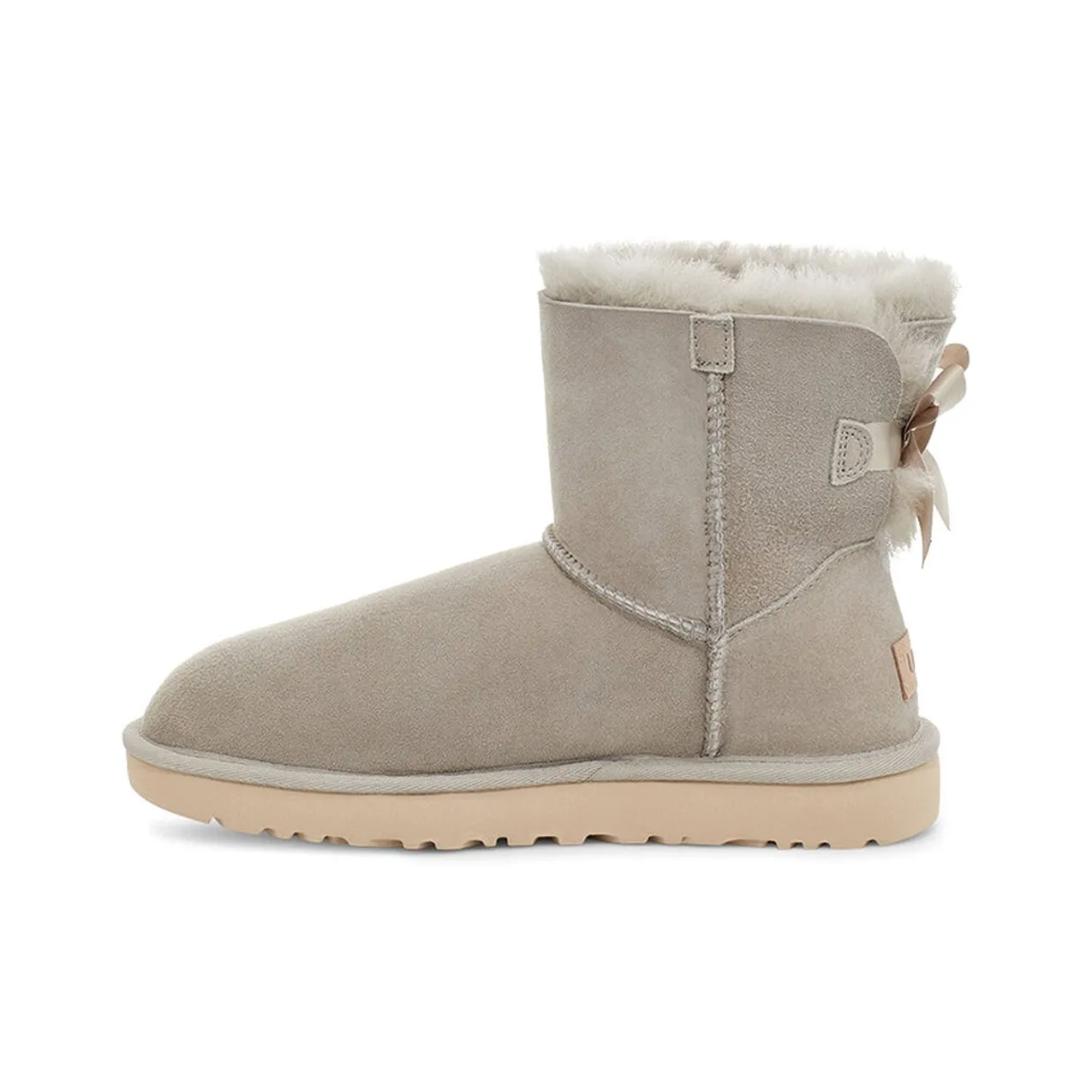 UGG Bailey Bow II Теплоизоляционный Резистентный Покрытие Короткие Снежные Ботинки Женские Светло-Серый