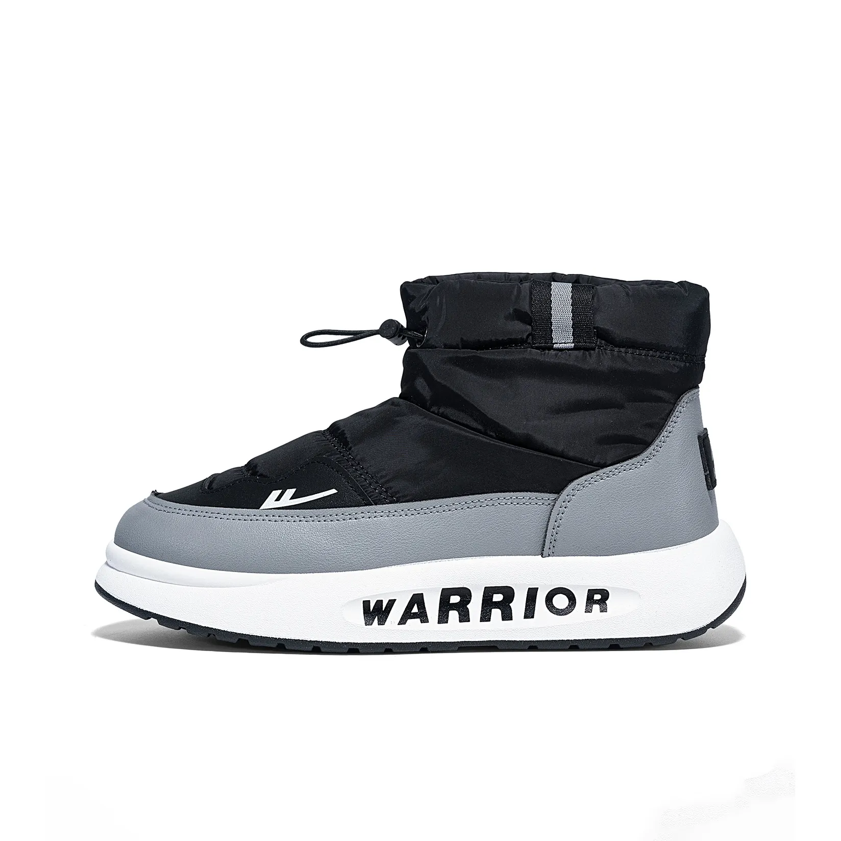 Warrior Термическое Увеличение Высоты Покрытие Короткие Снежные Ботинки Мужские Черные Серые