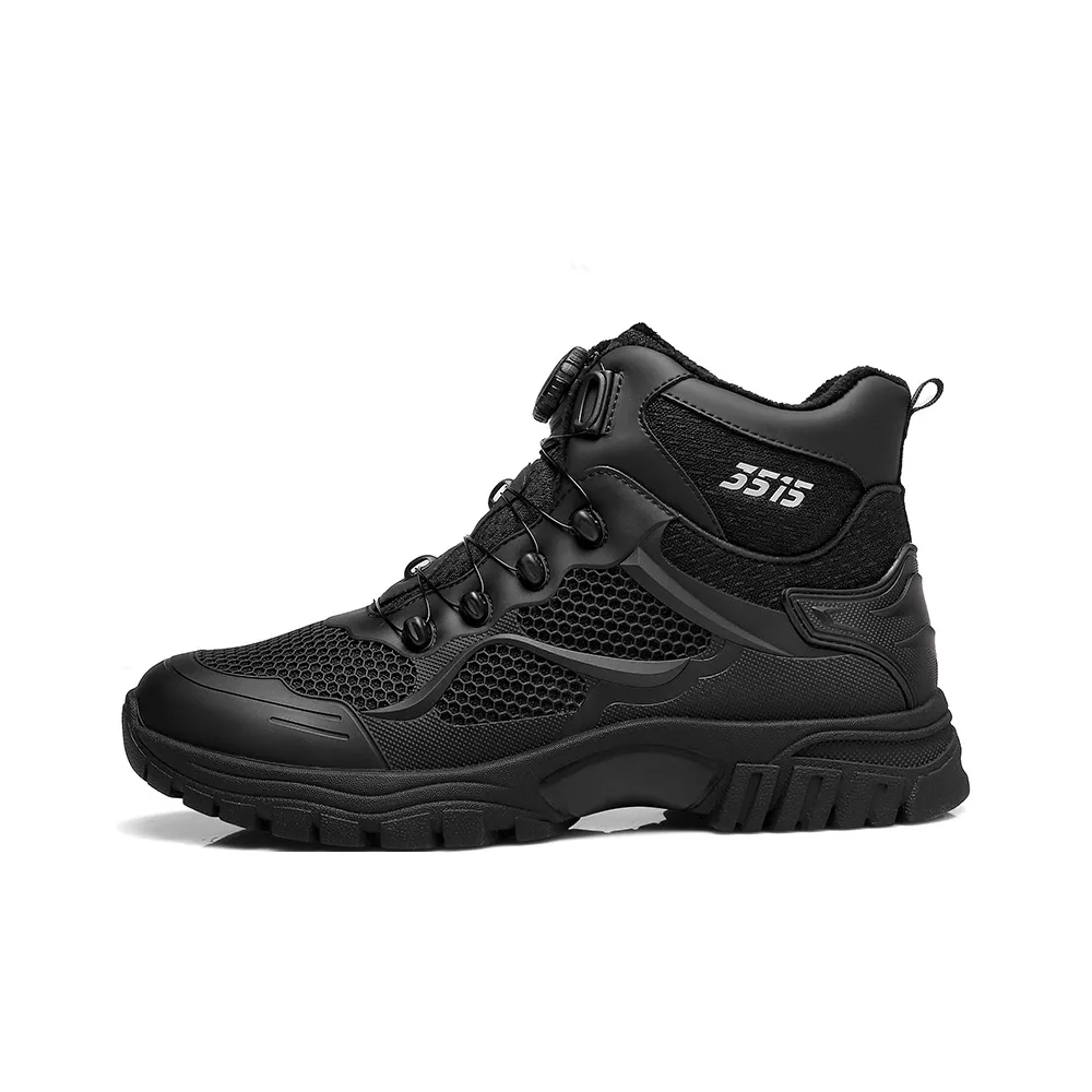 Strongman 3515 Men's Winter Fleece Lined Ankle Boots Warm And Wear Resistant Outdoor Boots Men's Black